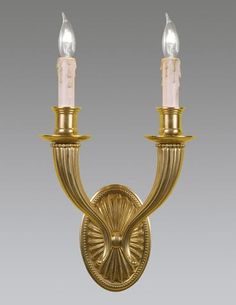 Oval Back Ribbed Design Sconce With Bobesches LSFI-13 Brass Finish, Silver Tone