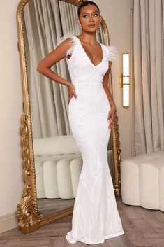 The Most Elegant Sequin Maxi Dress - White | Fashion Nova, Dresses | Fashion Nova Reception Dress Long, Holiday Party Fashion, Maxi Dress Sleeveless, White Slip Dress, Sequin Maxi Dress, Sequin Maxi, Loungewear Women, Reception Dress, Curve Dresses