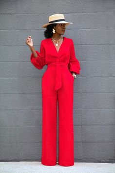 Formal Jumpsuits For Women Classy, Jumpsuit Elegant Formal, Red Jumpsuits Outfit, Wide Leg Jumpsuit Outfit, Flirting Lines, Classy Jumpsuit, Birthday Outfit For Women, Style Pantry, Party Outfits For Women