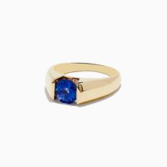 Effy 14K Yellow Gold Tanzanite Ring Modern 14k Gold Round Sapphire Ring, Sapphire 14k Gold Round Band Ring, 14k Gold Topaz Ring With Center Stone, 14k Gold Sapphire Ring With Polished Finish, Classic 14k Gold Birthstone Ring With Vvs Clarity, 14k Gold Signet Ring With Round Cut Gemstone, Yellow Gold Sapphire Ring With Vs Clarity Round Cut, Fine Jewelry Yellow Gold Tanzanite Rings, 14k Yellow Gold Topaz Ring With Vs Clarity