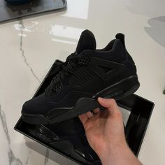 Jordan 4 Black Cat Wear It Once, Try It On Indoors Only Brand New, Clean Welcome To My Shoes Have A Nice Day Jordan Store, Jordan 4 Black, Pretty Sneakers, Sneaker Outfits, Retro Basketball Shoes, Jordan Shoes Retro, Pretty Shoes Sneakers, Jordan 4s, All Nike Shoes