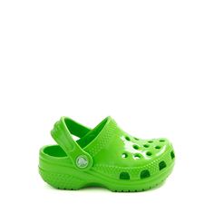 Crocs Littles™ High-Shine Clog - Baby - Green Slime | Journeys Kidz Summer Clogs For Outdoor Activities With Round Toe, Spring Beach Clogs With Slip-resistant Design, Spring Beach Clogs With Slip-resistant Soles, Summer Clogs With Round Toe For Outdoor Activities, Summer Clogs For Outdoor Activities, Round Toe, Spring Outdoor Clogs With Rubber Sole, Casual Summer Clogs For Outdoor Activities, Casual Green Clogs With Rubber Sole, Spring Outdoor Closed Toe Clogs