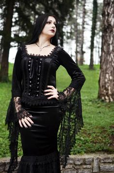 Goth Tops, Black Velvet Blouse, Gothic Chic, Gothic Tops, Velvet Corset, Velvet Blouse, Goth Women, Gothic Clothing, Goth Dress