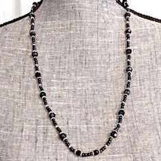 Artisan Crafted Black & Silver Tone Beaded Crystal & Glass Beads Necklace With Silver Tone Toggle Clasp Closure. It’s Nwt New With Tag & Is Approx 27” Long