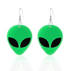 PRICES MAY VARY. Title: YUNXI Punk Halloween Acrylic Alien Earrings for Women Cute Funny Cartoon Alien Head Resin Dangle Drop Statement Earrings Jewelry. Product Type: Departments > Women > Jewelry > Earrings > Drop & Dangle Rave Earrings, Silly Earrings, Alien Headband, Alien Stuff, Alien Earrings, Punk Halloween, Cartoon Alien, Halloween Acrylic, Alien Face