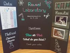 a blackboard with writing on it that says, real laboratory blue or pink what do you think?