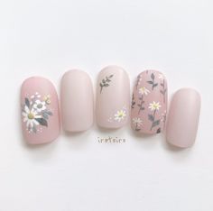 Sunflower Nail Art, Aztec Nails, Asian Nails, Cute Nail Art Designs, Pink Nail, Manicure Y Pedicure, Floral Nails