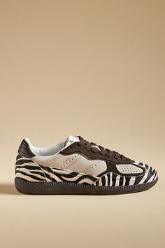 Take a walk on the stylish side with prints so wild you won’t want to miss out. The Tb.490 Sneakers by ALOHAS combine suede and calf hair with a perforated toe box and exposed stitching in a classic low-top silhouette. | Tb.490 Rife Animal Print Sneakers by ALOHAS, Women's, Size: 42, Leather/Rubber/Suede at Anthropologie Trainers Aesthetic, Funky Sneakers, Animal Print Sneakers, Shoes Trending, Zebra Shoes, Autumn Shoes Women, Sneakers Multicolor, Sneakers Looks, Cute Sneakers