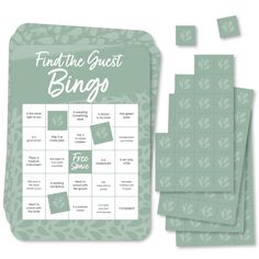 Big Dot Of Happiness Sage Green Elegantly Simple - Find The Guest Bingo Cards And Markers - Wedding & Bridal Shower Bingo Game  Set Of 18 Find The Guest Bingo, Wedding Bingo, Easy Party Games, Guest Bingo, Find The Guest, Bridal Shower Bingo, Bingo Set, Bridal Bingo, Baby Shower Party Supplies