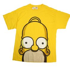 Vintage 2006 Homer Simpson Big Graphic T Shirt. Brand New With Tags. No Notable Imperfections. Condition: 9/10 Color: Yellow Size: Xl (22"X30.5") Jakofallvintage.Com Pre-Owned, May Show Signs As Such. 3709 Pop Culture Yellow Short Sleeve T-shirt, Yellow Pop Culture Short Sleeve T-shirt, Yellow Short Sleeve Pop Culture T-shirt, Yellow Short Sleeve T-shirt Pop Culture, 90s Style Yellow Cotton T-shirt, Yellow Pop Culture T-shirt With Character Print, Yellow Pop Culture Character Print T-shirt, Yellow Crew Neck T-shirt In Y2k Style, Yellow Graphic Design Tops For Fan Merchandise