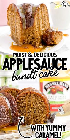 the most delicious apple sauce bundt cake with yummy caramel