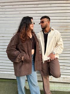 ">DESCRIPTION< - Oversized fit  - Full sleeves with elastic  - made from 100% cotton CORDUROY fabric. The fabric is of light(220 gsm) heavy weight (300 gsm). - Male model is 178cm tall. Female model is 160cm tall. Both are wearing size M.  - color in the picture - BROWN and OFF WHITE  >COLOR< NOTE - The jacket is available in 6 colors.           - We found out the fabric to be rather hard to photograph to have an exact color for exposure - fabric wrinkles often catches unexpected light and show thousands of shades in different positions and certain lights. The actual colors also vary due to your computer resolution and monitor color restrictions. >SIZING<  (S) JACKET - chest/bust round +/- 42\" (107 cm) - length (from the shoulder point to the bottom hem) in +/- 27.50\" (70 cm) (M) JACKET Casual Oversized Shacket With Corduroy Collar, Oversized Corduroy Button-up Shacket, Oversized Casual Corduroy Shacket, Oversized Corduroy Shacket In Casual Style, Oversized Collared Corduroy Outerwear, Corduroy Button-up Outerwear For Streetwear, Oversized Brown Cotton Shacket, Oversized Brown Corduroy Outerwear, Oversized Corduroy Jacket Outfit