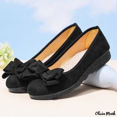 Olivia Mark - Black Fashionable Work Shoes with Soft Soles for Long Standing, Comfortable and Fatigue-Free Feet Black Slip-resistant Round Toe Flats, Non-slip Black Flats, Black Slip-resistant Slip-on Flats, Black Slip-resistant Casual Flats, Black Casual Slip-resistant Flats, Casual Black Slip-resistant Flats, Canvas Shoe, Shoe Sole, Work Shoes