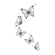 Tattoo Design Drawings Butterflies, Simple Butterfly Drawing Tattoos, Butterfly Tattoo With Sparkles, Simple Butterfly Tattoo Design, Butterfly Tattoo Stencil Simple, Tattoo With Sparkles, Butterfly Simple Tattoo, 4 Butterfly Tattoo, 2 Butterfly Tattoo