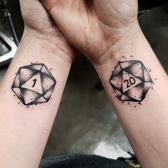 two people with matching tattoos on their wrists