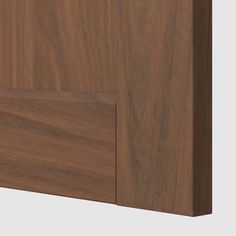 a close up view of the wood grained finish on this modern cabinet door and drawer