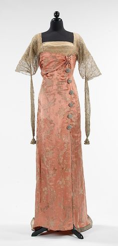 1914, French Callot Soeurs, Evening Dress Gaun Abad Pertengahan, Fashion 1910, Paul Poiret, 1900s Fashion, 1910s Fashion, Edwardian Dress, 20th Century Fashion, Antique Dress