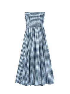 This is HYBERNAT’s maxi dress offers a lovely look with its checkered pattern, adding a cheerful vibe to your outfit. The off-shoulder design allows you to create a feminine mood. With smocked banding at the back, it offers great stretchability for comfortable wear.- Perfect for daily wear- Can be paired with various styles of accessories to create different looks- The checkered pattern serves as the focal point of the outfit Spring Gingham Maxi Dress For Vacation, Spring Vacation Gingham Maxi Dress, Gingham Maxi Dress For Summer Day Out, Summer Gingham Maxi Dress For Day Out, Casual Gingham Maxi Dress For Summer, Plaid Smocked Dress For Summer Picnic, Plaid Smocked Dress For Summer Picnics, Summer Plaid Smocked Dress For Picnic, Chic Smocked Bodice Dress For Picnic