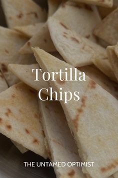 tortilla chips in a white bowl with the words tortilla chips on it