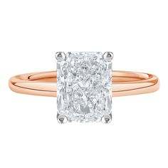 a princess cut diamond engagement ring in rose gold