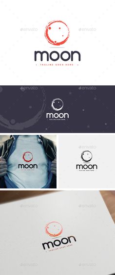 the moon logo is shown in three different colors