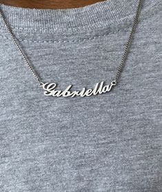 Personalized name necklace available in silver, gold, and rose gold. Available lengths are 40cm, 45cm, 50cm, 55cm. Makes a perfect gift. Necklaces Victor Name, Name Necklaces, Name Necklace, Necklace Etsy, Silver Gold, Jewelry Necklaces, Monogram, Necklaces, Rose Gold