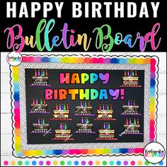 happy birthday bulletin board with candles on it