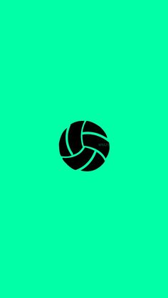 a green background with a black volleyball ball