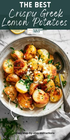 the best crispy greek lemon potatoes