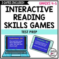 an interactive reading skills game with text