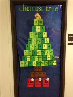 a door decorated to look like a christmas tree with legos on the front and sides