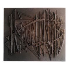 an abstract drawing made out of wood sticks