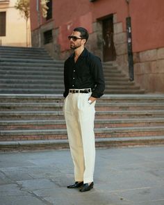 Custom Men's Classic Black Linen Shirt – Luxire Custom Clothing Italian Dinner Aesthetic Outfit, Mens Nice Outfit, Classic Formal Outfit Men, Linen Black Pants Outfit, Italian Mens Fashion Casual, Classic Men's Clothing Style, Black Formal Pants Outfit, Casual Wedding Outfit Men, Men Classy Outfits