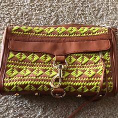 Taupe Leather N Neon Pvc Crossbody Bag. Used Twice. Woven Pattern Taupe Leather, Woven Pattern, Rebecca Minkoff Mac, Rebecca Minkoff, Crossbody Bags, Crossbody Bag, Mac, Bag Lady, Neon