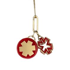 Stylish, durable, & discreet gold medical alert ID charm necklace with personalized engraving! Our Circle Charm medic alert necklace suits your style and provides peace of mind in an emergency. Features include: 14k yellow gold with red enamel 18mm engravable circle charm 16"-18" adjustable cable chain necklace Prominent star of life medical symbol (that represents emergency medical services) Personalized engraving with up to four lines of text, 15-20 characters per line WEAR IT IN GOOD HEALTH.. Medical Alert Necklace, Medical Jewelry, Medical Symbols, Emergency Medical Services, Medical Alert, Medical Services, Soft Towels, Engraved Necklace, Emergency Medical