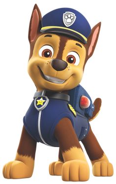 the cartoon dog is dressed as a police officer with his hand on his hip and looking at the camera