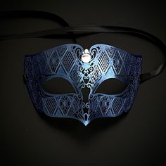 The chic blue mask is alluring, embedded with clear rhinestones with to make you look glamorous at any function. Perfect for any event or function. Venetian Full Face Masquerade Mask For Party, Blue Masks And Prosthetics For Carnival Party, Blue Masks And Prosthetics For Halloween Costume Party, Blue Masquerade Mask For Halloween Costume Party, Blue Masquerade Mask For Halloween Party, Male Masquerade Mask, Elegant Blue Masquerade Mask For Parties, Blue Eye Mask For Party, Blue Masquerade Mask For Halloween