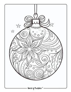 a christmas ornament coloring page for adults