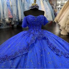 Royal Blue Quinceanera Dresses 2025 Ball Gown 15 Year Old  Shiny Beads Lace Appliques Sweet 16 Princess Quinceanera Dresses, Royal Blue Quinceanera Dresses, Blue Quinceanera Dresses, Royal Blue Quinceanera, Blue Sweet 16, Dresses Off Shoulder, Princess Prom Dresses, Royal Blue Dresses, Sweet 16 Birthday