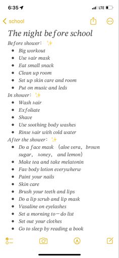 The Night Before School, Schul Survival Kits, Before School Routine, Middle School Essentials, Night Before School, School Preparation, School Checklist