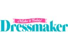 the words dressmaker are in blue and pink