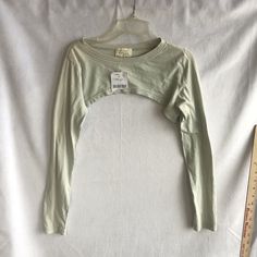 Cute Add-On To Your Tank Tops. Tag Says "Light Blue" But I Think It Looks Closer To Mint. Oversized Long Sleeve Y2k Top, Oversized Y2k Long Sleeve Top, Y2k Oversized Long Sleeve Tops, Fitted Casual Long Sleeve Top For Fall, Spring Y2k Crew Neck Crop Top, Spring Y2k Crop Top With Crew Neck, Spring Y2k Style Crew Neck Crop Top, Spring Y2k Style Crop Top With Crew Neck, Solid Cropped Long Sleeve Top For Spring