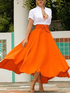 England Outfits, Elegant Skirts, Cocktail Skirts, Bow Skirt, Maxi Dress Collection, Lovely Fashion, Dresses Classy, Pleated Long Skirt