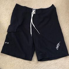 Billabong Men’s Board Shorts Embroidered Logo 100% Polyester Swimwear Brand New Size 36 Color Black See Pictures Black Cotton Swim Trunks With Pockets, 90s Billabong, Black Chinos Men, Board Shorts Men's, Black Chino Shorts, Billabong Shorts, Billabong Swim, Grey Chinos, Billabong Men