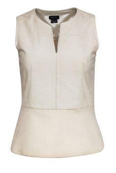 Current Boutique-Theory - Cream Calf Fur Tank w/ Peplum Sz P Winter Whites, Hair Design, Peplum Hem, Chilly Weather, Calf Hair, Tank Top Cami, Cami Tanks, Winter White, Hair Designs