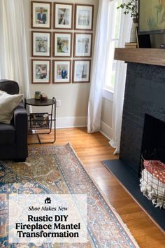 a living room filled with furniture and pictures on the wall