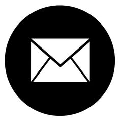 an email envelope in a black circle