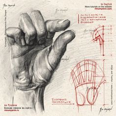 a drawing of a hand holding something in it's right hand and the other hand pointing