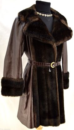 Fitted Retro Fur Coat For Fall, Retro Fitted Brown Fur Coat, Retro Brown Fitted Fur Coat, Retro Mink Outerwear For Fall, Brown Fitted Long Fur Coat, Fitted Brown Fur Coat For Spring, Vintage Long Fitted Outerwear, 70s Winter, Miranda Hobbes