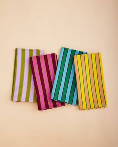 Dusen Dusen Herb Stripe Napkins. Single or Set of 4 napkins in mix and match striped patterns. 100% cotton Tomato Candle, Kitchen Objects, Dusen Dusen, Patterned Napkins, Summer Candles, Candle Tray, Ceramic Rings, Twill Weave, Candle Accessories